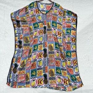 Joyspun women's fruit-print dress Sz L